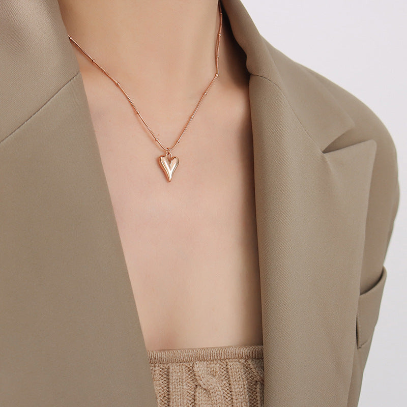 Wholesale 18K gold plated simple heart necklace